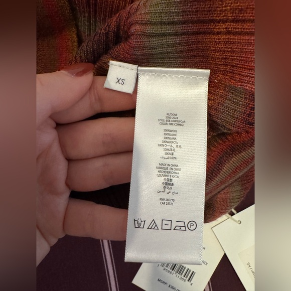 RE/DONE Crewneck Cardi in Fire Combo - Picture 8 of 8